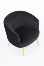 Fotel wypoczynkowy CROWN 78 cm czarny velvet do salonu - obrazek 7
