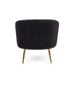 Fotel wypoczynkowy CROWN 78 cm czarny velvet do salonu - obrazek 8