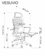 Fotel gabinetowy VESUVIO 59 cm czarny do biura i gabinetu - obrazek 13