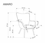 Fotel wypoczynkowy AMARO 70 cm kremowy do salonu - obrazek 12