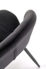 Krzesło K538 tapicerowane velvet czarny do jadalni - obrazek 9