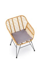 Krzesło K541 rattan syntetyczny naturalny / popielaty do jadalni - obrazek 7