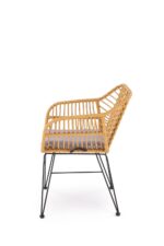 Krzesło K541 rattan syntetyczny naturalny / popielaty do jadalni - obrazek 4