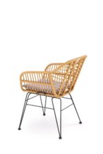 Krzesło K541 rattan syntetyczny naturalny / popielaty do jadalni - obrazek 2