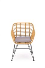 Krzesło K541 rattan syntetyczny naturalny / popielaty do jadalni - obrazek 5