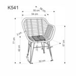 Krzesło K541 rattan syntetyczny naturalny / popielaty do jadalni - obrazek 11
