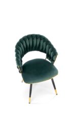 Krzesło K551 tapicerowane velvet ciemny zielony / złoty do jadalni - obrazek 7