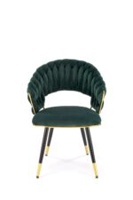 Krzesło K551 tapicerowane velvet ciemny zielony / złoty do jadalni - obrazek 5