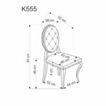 Krzesło K555 tapicerowane velvet popielaty / srebrny do jadalni - obrazek 14