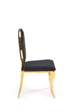 Krzesło K556 tapicerowane velvet czarny / złoty do jadalni - obrazek 4