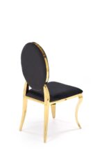 Krzesło K556 tapicerowane velvet czarny / złoty do jadalni - obrazek 2