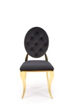 Krzesło K556 tapicerowane velvet czarny / złoty do jadalni - obrazek 5