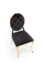 Krzesło K556 tapicerowane velvet czarny / złoty do jadalni - obrazek 7