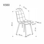 Krzesło K560 tapicerowane oliwkowy do jadalni - obrazek 10