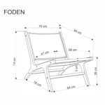 Fotel wypoczynkowy FODEN 65 cm beżowy do salonu - obrazek 13