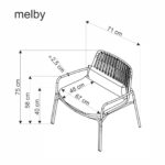 Fotel wypoczynkowy MELBY tapicerowany popielaty / biały do salonu - obrazek 11