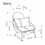 Fotel wypoczynkowy MERRY tapicerowany kremowy / lapit do salonu - obrazek 19