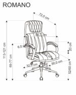 Fotel gabinetowy ROMANO 65 cm czarny do biura i gabinetu - obrazek 10