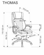 Fotel gabinetowy THOMAS 62 cm czarny do biura i gabinetu - obrazek 10