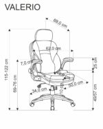 Fotel gabinetowy VALERIO 67 cm popielaty / czarny do biura i gabinetu - obrazek 12