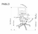 Fotel gabinetowy PABLO TILT regulowane podłokietniki czarny / popielaty do biura - obrazek 12