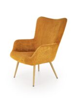 Fotel wypoczynkowy AMARO 70 cm musztardowy do salonu - obrazek 3