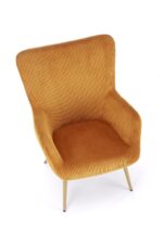 Fotel wypoczynkowy AMARO 70 cm musztardowy do salonu - obrazek 7