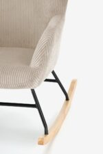 Fotel bujany BELMIRO 72 cm kremowy z funkcją bujania do salonu - obrazek 10
