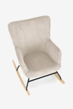 Fotel bujany BELMIRO 72 cm kremowy z funkcją bujania do salonu - obrazek 7