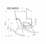 Fotel bujany BELMIRO 72 cm kremowy z funkcją bujania do salonu - obrazek 12