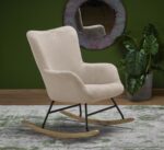 Fotel bujany BELMIRO 72 cm kremowy z funkcją bujania do salonu - obrazek 11
