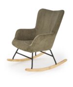 Fotel bujany BELMIRO 72 cm oliwkowy z funkcją bujania do salonu - obrazek 5