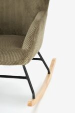 Fotel bujany BELMIRO 72 cm oliwkowy z funkcją bujania do salonu - obrazek 11