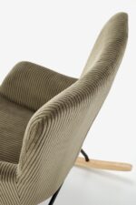Fotel bujany BELMIRO 72 cm oliwkowy z funkcją bujania do salonu - obrazek 12