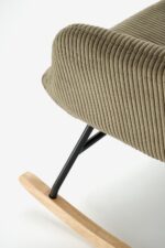 Fotel bujany BELMIRO 72 cm oliwkowy z funkcją bujania do salonu - obrazek 10