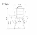 Fotel wypoczynkowy BYRON 75 cm beżowy do salonu - obrazek 12
