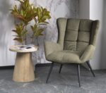 Fotel wypoczynkowy BYRON 75 cm oliwkowy do salonu - obrazek 8