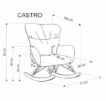 Fotel bujany CASTRO 77 cm zielony z funkcją bujania do salonu - obrazek 12