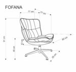 Fotel wypoczynkowy FOFANA 77 cm kremowy do salonu - obrazek 13