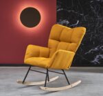 Fotel bujany VASCO 70 cm musztardowy do salonu - obrazek 8