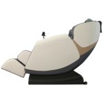 Fotel masujący SOLARIA z masażem 72 cm popielaty / kremowy eco skóra do wnętrza - obrazek 4