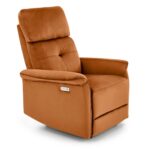 Fotel rozkładany SEMIR z USB 80 cm cynamonowy velvet do salonu - obrazek 3