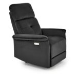Fotel rozkładany SEMIR z USB 80 cm czarny velvet do salonu - obrazek 3