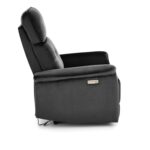 Fotel rozkładany SEMIR z USB 80 cm czarny velvet do salonu - obrazek 4