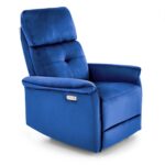 Fotel rozkładany SEMIR z USB 80 cm granatowy velvet do salonu - obrazek 3
