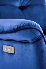 Fotel rozkładany SEMIR z USB 80 cm granatowy velvet do salonu - obrazek 10