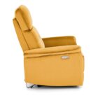 Fotel rozkładany SEMIR z USB 80 cm musztardowy velvet do salonu - obrazek 4