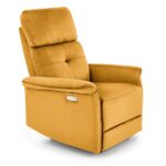 Fotel rozkładany SEMIR z USB 80 cm musztardowy velvet do salonu - obrazek 3
