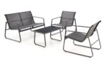 Zestaw ogrodowy CONOR popielaty sofa 2 fotele ława - obrazek 2