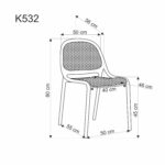 Krzesło z tworzywa K532 polipropylenowe miętowy do jadalni - obrazek 13